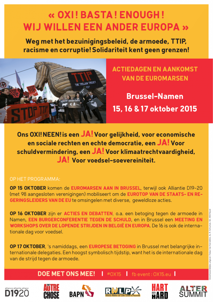 Noteer in uw agenda: 15-16-17 oktober